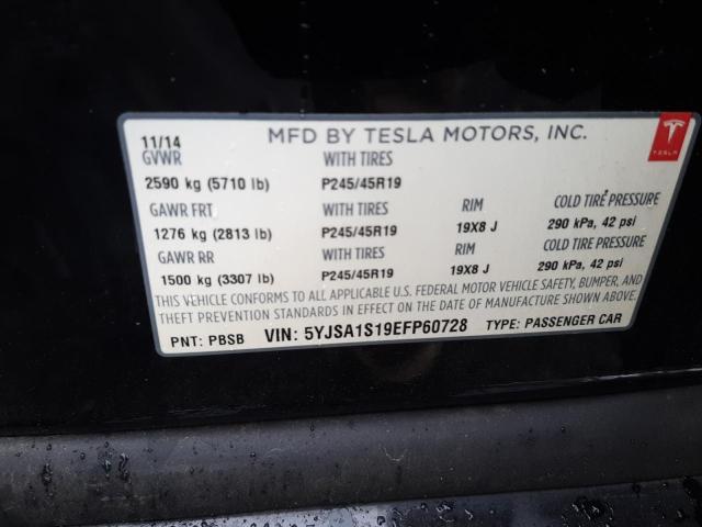 5YJSA1S19EFP60728 - 2014 TESLA MODEL S Սև լուսանկար 12