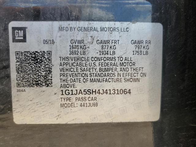 1G1JA5SH4J4131064 - 2018 CHEVROLET SONIC LS BLACK photo 12