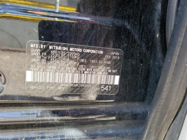 JA4AD3A3XKZ043305 - 2019 MITSUBISHI OUTLANDER SE BLACK photo 12