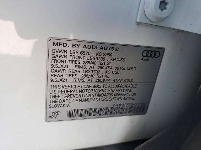 WA1VAAF72HD017314 - 2017 AUDI Q7 PRESTIGE 白色 照片 12