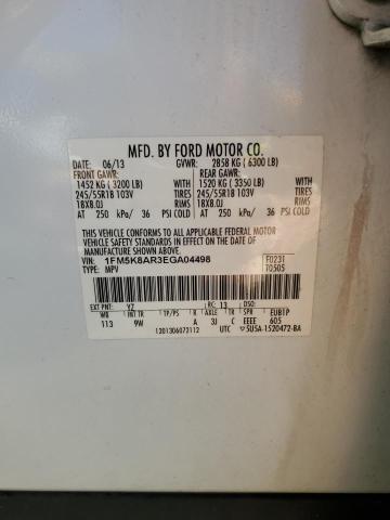 1FM5K8AR3EGA04498 - 2014 FORD EXPLORER POLICE INTERCEPTOR WHITE photo 13