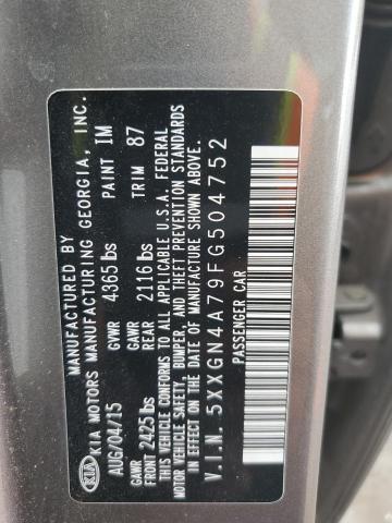 5XXGN4A79FG504752 - 2015 KIA OPTIMA EX SILVER photo 12