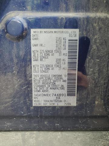 5N1AT2MV8JC744891 - 2018 NISSAN ROGUE S BLUE photo 13