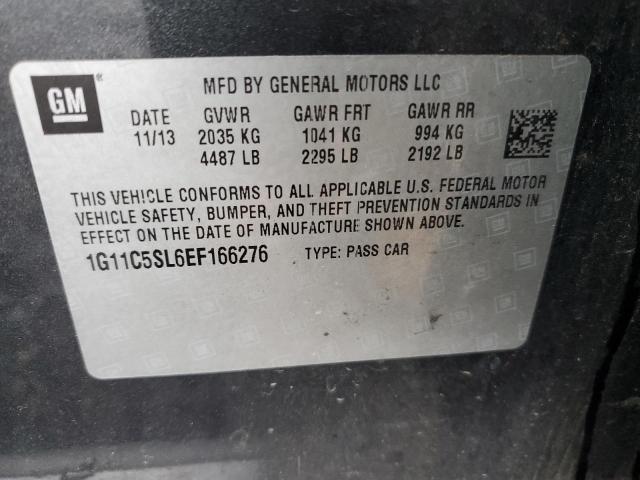 1G11C5SL6EF166276 - 2014 CHEVROLET MALIBU 1LT 石墨色 照片 12