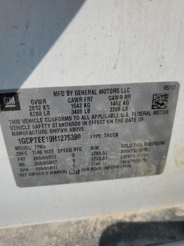 1GCPTEE19H1275389 - 2017 CHEVROLET COLORADO ZR2 WHITE photo 13