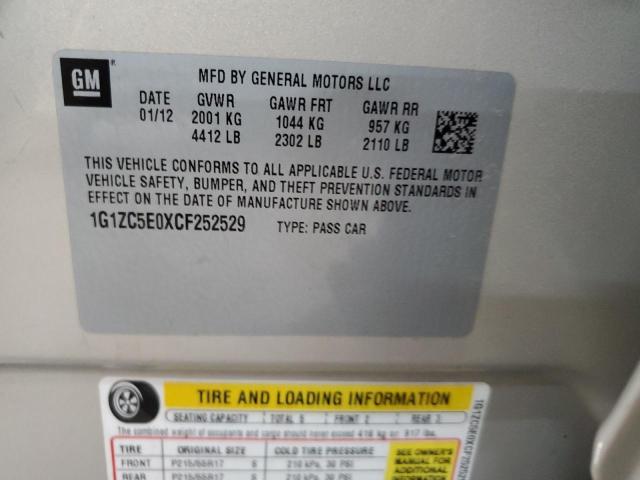 1G1ZC5E0XCF252529 - 2012 CHEVROLET MALIBU 1LT ოქროსფერი ფოტო 12