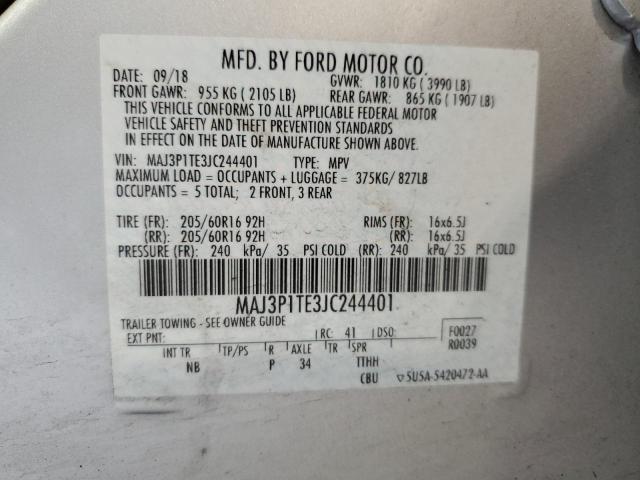 MAJ3P1TE3JC244401 - 2018 FORD ECOSPORT SE 银色 照片 13