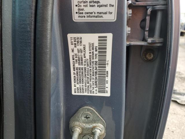 5J6RE3H70BL041350 - 2011 HONDA CR-V EXL BLUE photo 13