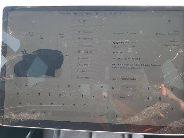 7SAYGDEF4NF465203 - 2022 TESLA MODEL Y BLACK photo 9