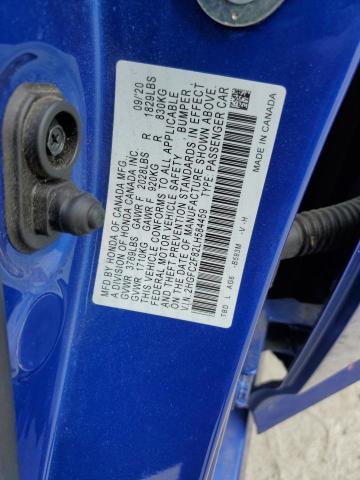 2HGFC2F82LH584459 - 2020 HONDA CIVIC SPORT 蓝色 照片 12
