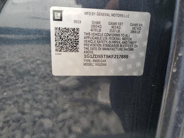 1G1ZD5ST5KF217889 - 2019 CHEVROLET MALIBU LT Графитовый фото 12