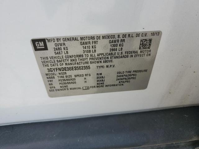 3GYFNDE36ES562355 - 2014 CADILLAC SRX PREMIUM COLLECTION 白色 照片 12