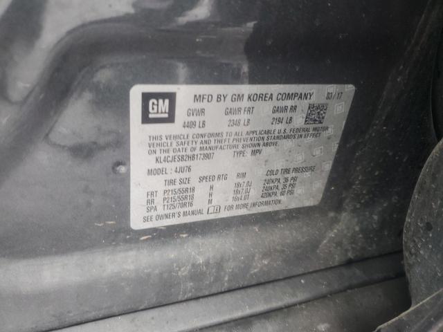 KL4CJESB2HB173907 - 2017 BUICK ENCORE PREFERRED GRAY photo 13