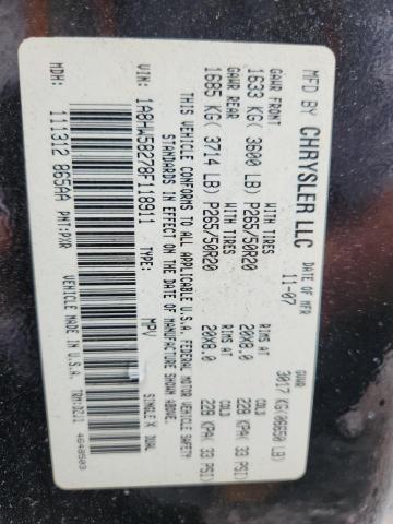 1A8HW58278F118911 - 2008 CHRYSLER ASPEN LIMITED შავი ფოტო 13