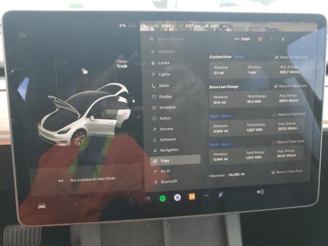 5YJYGDEEXMF299157 - 2021 TESLA MODEL Y WHITE photo 9