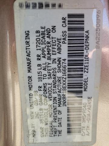 1NXBR18EXXZ166674 - 1999 TOYOTA COROLLA VE 金色 照片 12