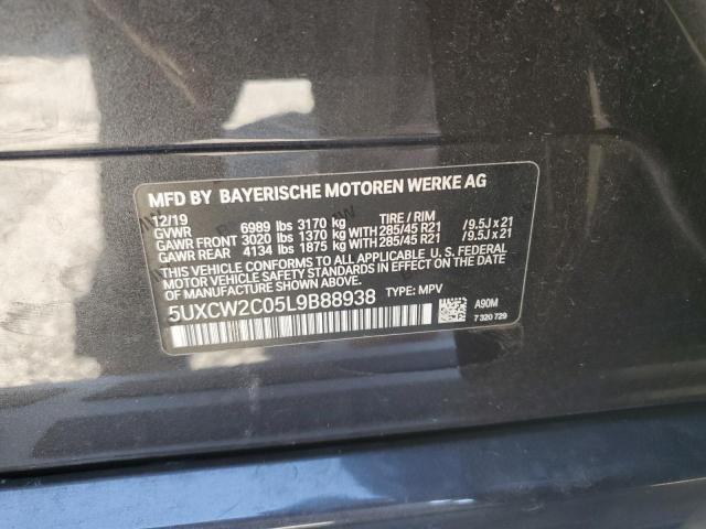 5UXCW2C05L9B88938 - 2020 BMW X7 XDRIVE40I BLACK photo 10