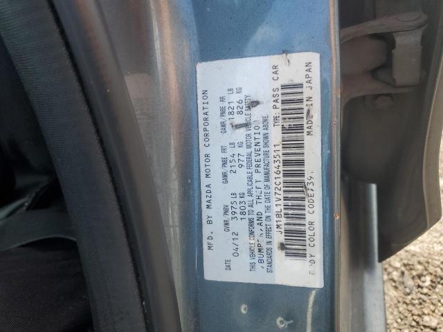 JM1BL1V72C1643511 - 2012 MAZDA 3 I GRAY photo 12