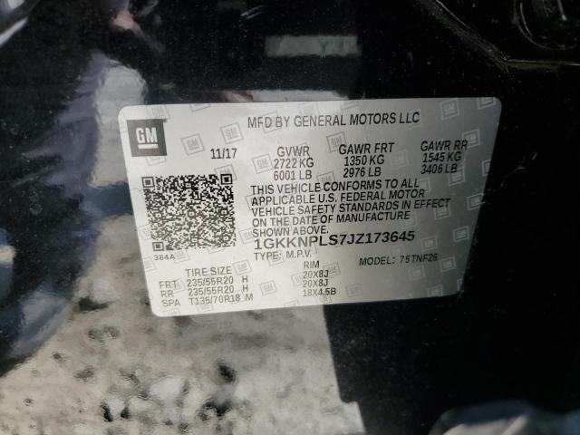 1GKKNPLS7JZ173645 - 2018 GMC ACADIA DENALI Սև լուսանկար 13
