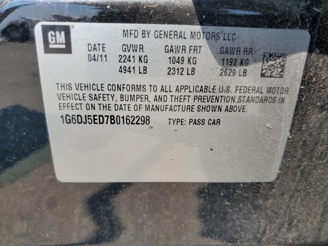 1G6DJ5ED7B0162298 - 2011 CADILLAC CTS PERFORMANCE COLLECTION შავი ფოტო 12