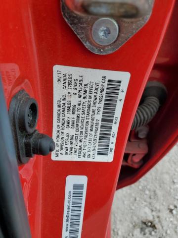 2HGFC2F73HH533812 - 2017 HONDA CIVIC EX 红色 照片 12
