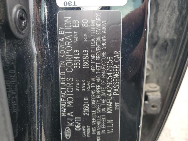 KNAFU4A29C5479156 - 2012 KIA FORTE EX 黑色 照片 12