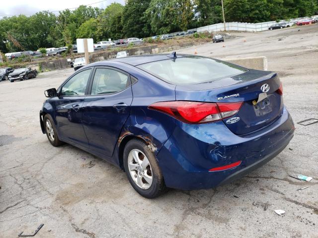 5NPDH4AE2FH632439 - 2015 HYUNDAI ELANTRA SE BLUE photo 2