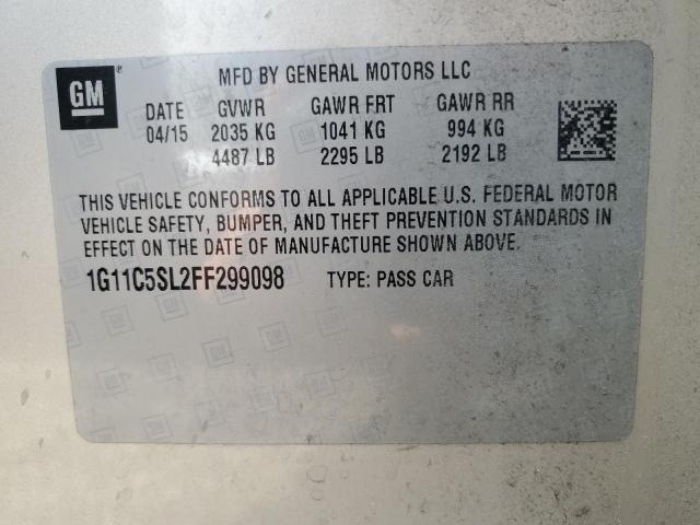 1G11C5SL2FF299098 - 2015 CHEVROLET MALIBU 1LT 米色 照片 12