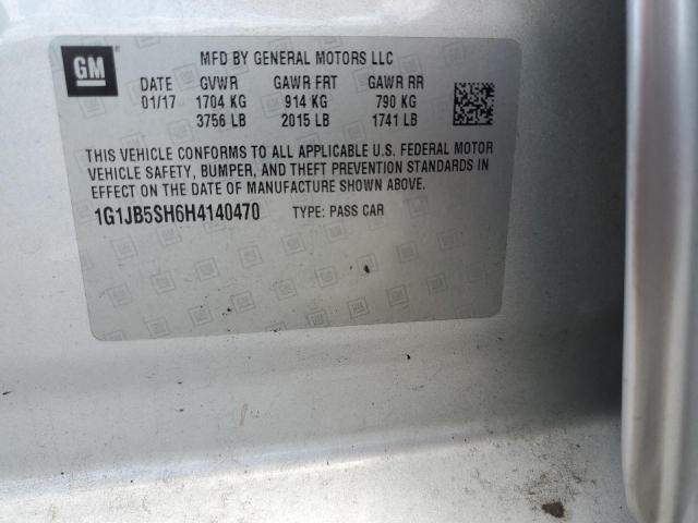 1G1JB5SH6H4140470 - 2017 CHEVROLET SONIC LS SILVER photo 12