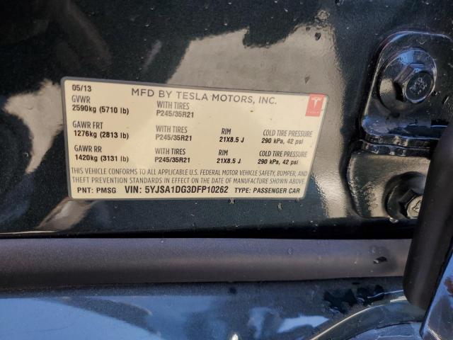 5YJSA1DG3DFP10262 - 2013 TESLA MODEL S Yaşıl foto 12