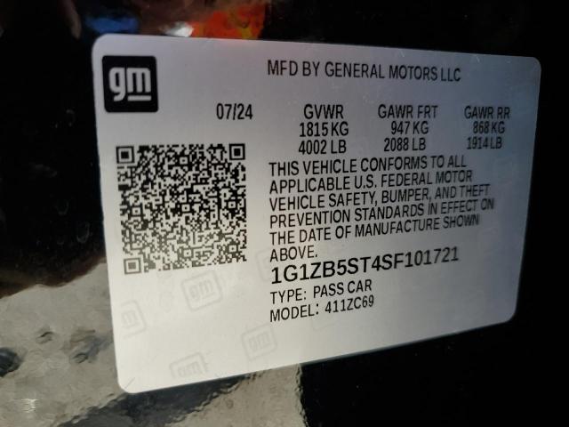 1G1ZB5ST4SF101721 - 2025 CHEVROLET MALIBU LS 黑色 照片 12