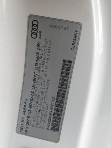 WAUGGAFR0FA021002 - 2015 AUDI S5 PREMIUM PLUS თეთრი ფოტო 12