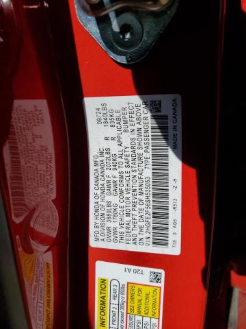 2HGFE2F56SH535053 - 2025 HONDA CIVIC SPORT წითელი ფოტო 12