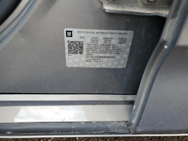 2G11Z5S36K9110163 - 2019 CHEVROLET IMPALA LT ნაცრისფერი ფოტო 12