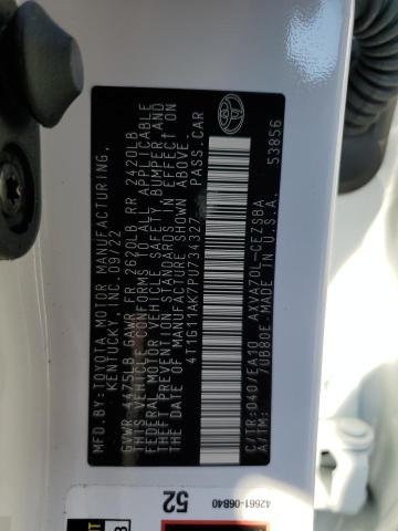 4T1G11AK7PU734327 - 2023 TOYOTA CAMRY SE NIGHT SHADE WHITE photo 13