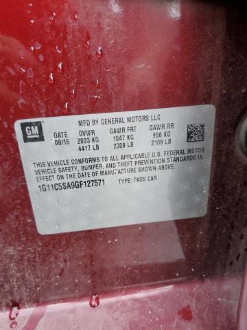 1G11C5SA9GF127571 - 2016 CHEVROLET MALIBU LIM LT 栗色 照片 12