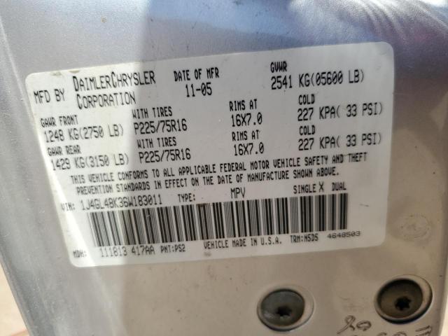 1J4GL48K36W183011 - 2006 JEEP LIBERTY SPORT 银色 照片 13