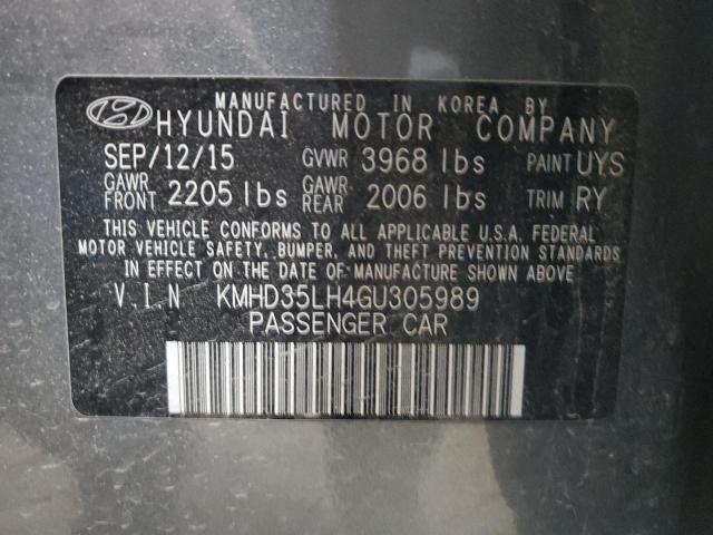 KMHD35LH4GU305989 - 2016 HYUNDAI ELANTRA GT GRAY photo 13