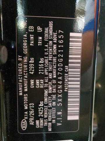 5XXGN4A70DG211657 - 2013 KIA OPTIMA EX BLACK photo 13