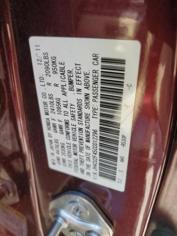 JH4CU2F45CC012296 - 2012 ACURA TSX BURGUNDY photo 13