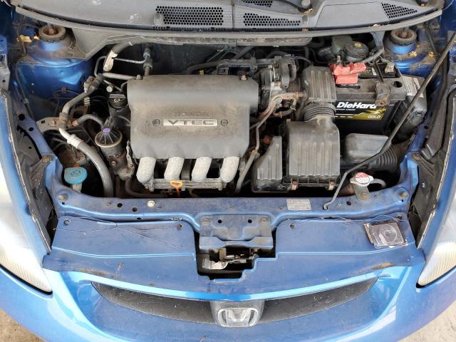 JHMGD38688S016068 - 2008 HONDA FIT SPORT BLUE photo 11