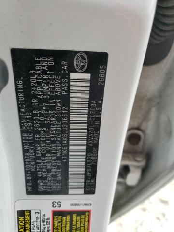 4T1K61AK6LU306612 - 2020 TOYOTA CAMRY XSE WHITE photo 12