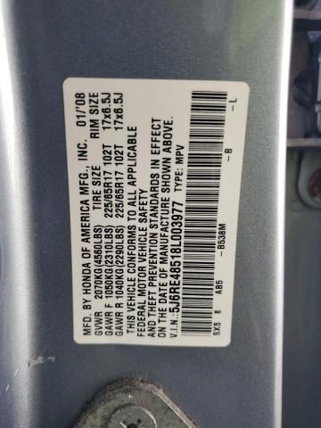 5J6RE48518L003977 - 2008 HONDA CR-V EX BLUE photo 13