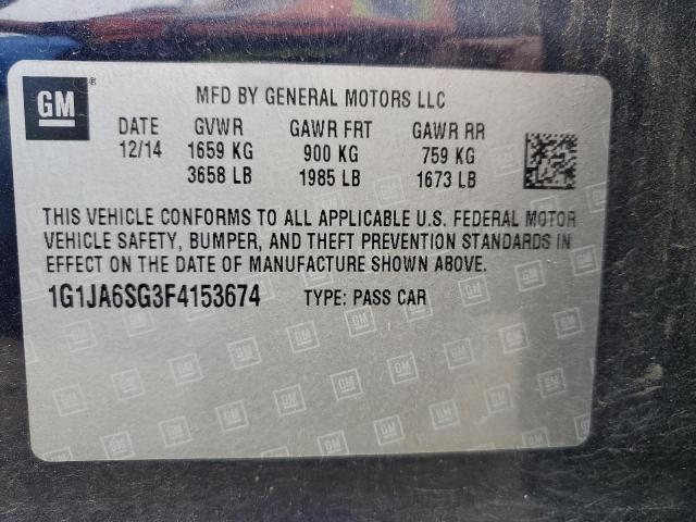 1G1JA6SG3F4153674 - 2015 CHEVROLET SONIC LS 蓝色 照片 12