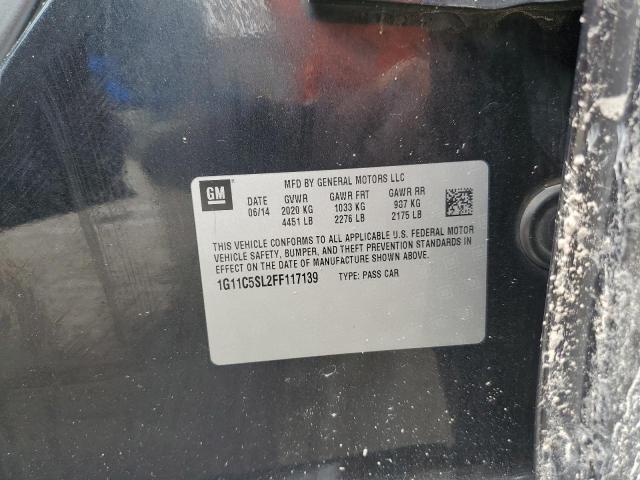 1G11C5SL2FF117139 - 2015 CHEVROLET MALIBU 1LT 黑色 照片 12