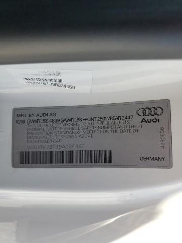 WAURV78T39A024460 - 2009 AUDI S5 QUATTRO WHITE photo 12