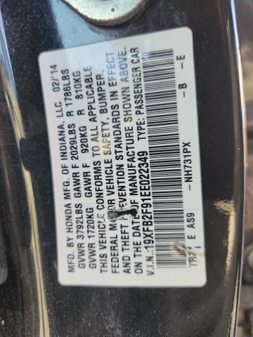 19XFB2F91EE022349 - 2014 HONDA CIVIC EXL BLACK photo 12