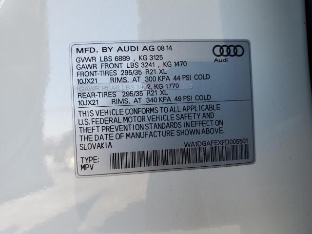 WA1DGAFEXFD005501 - 2015 AUDI Q7 PRESTIGE 白色 照片 13