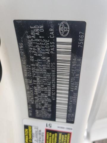 4T1C11AK0NU668375 - 2022 TOYOTA CAMRY LE 白色 照片 12