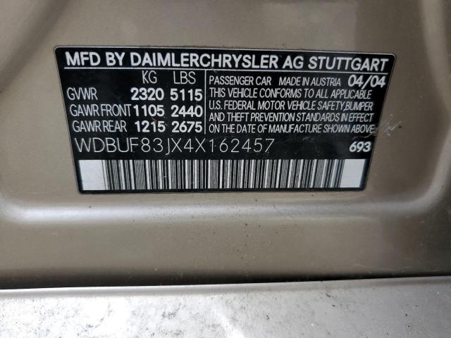 WDBUF83JX4X162457 - 2004 MERCEDES-BENZ E 500 4MATIC GRAY photo 12